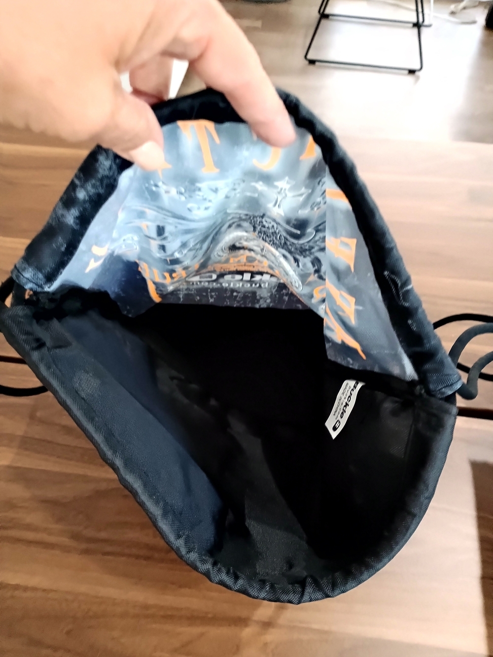 Affliction Black and Orange Drawstring Travel Bag - Picture 6 of 6